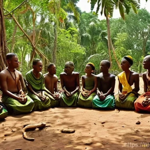 베냉 여행 시 유의할 점 - **Voodoo Culture in Ouidah, Benin: Sacred Forest Serenity**
    "A captivating and serene scene with...